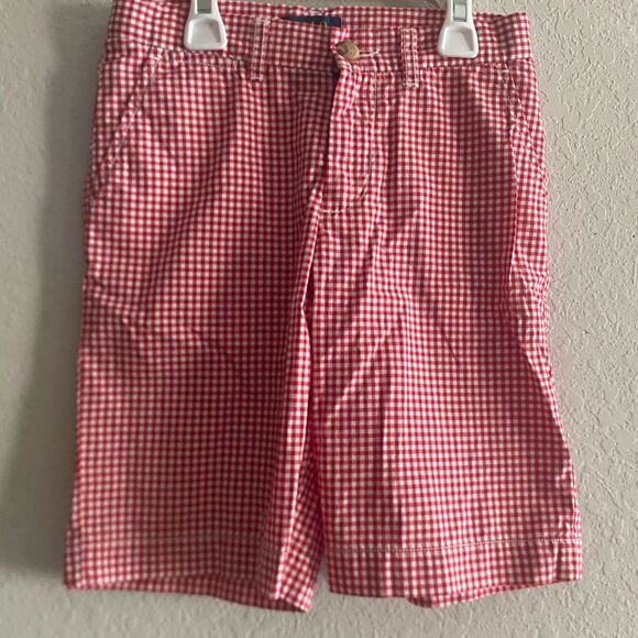 Polo Ralph Lauren Red White Checkered Gingham Boy Shorts Size 7 Preppy - Picture 1 of 3